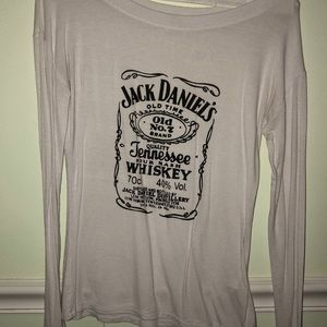 white jack daniels long sleeve shirt small